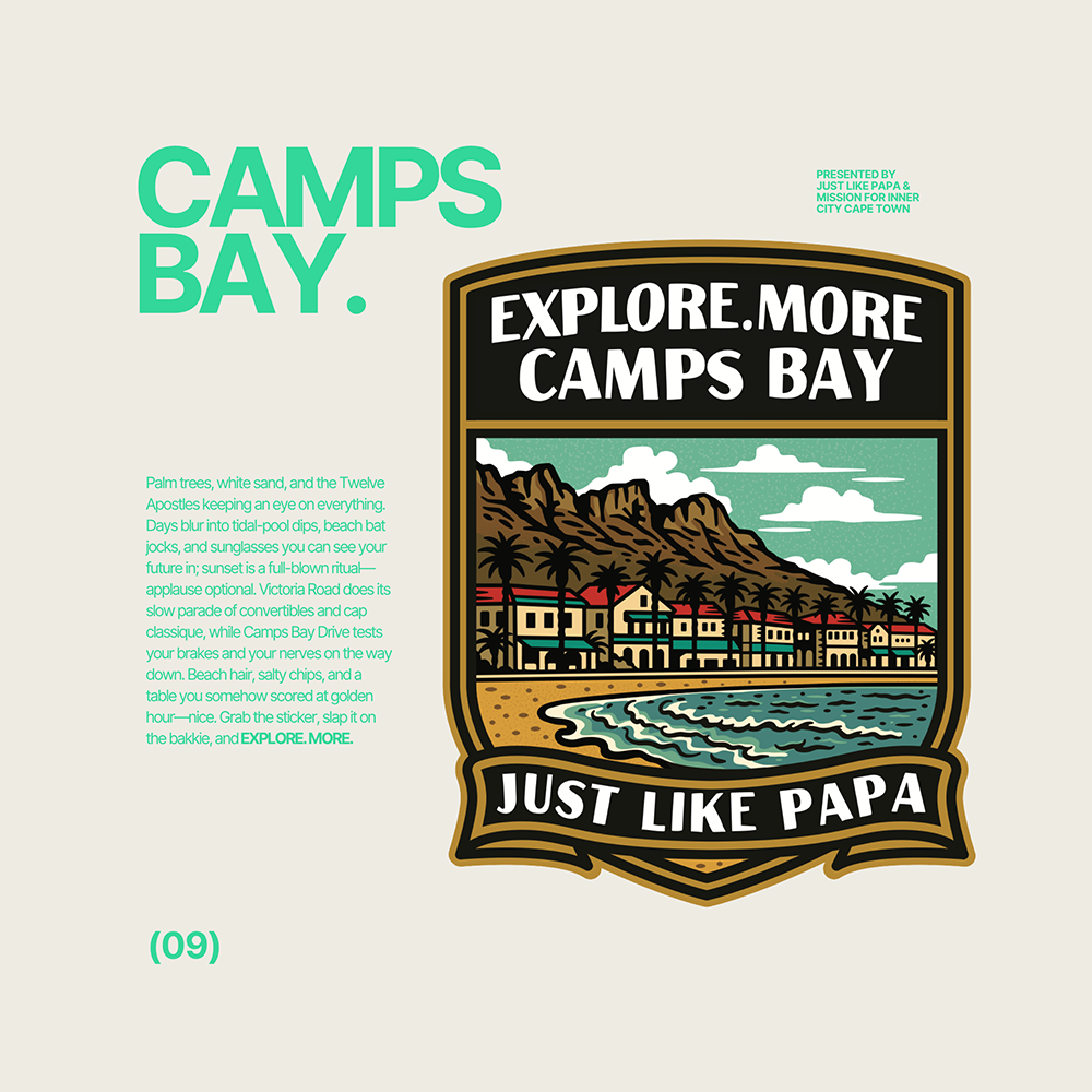 Just Like Papa Destination Sticker - Camps Bay
