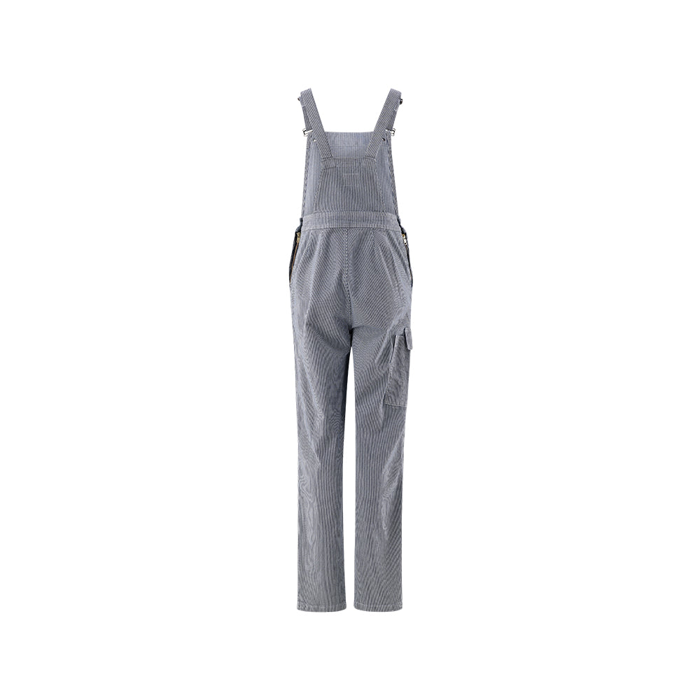Ladies Butcher Stripe Dungaree